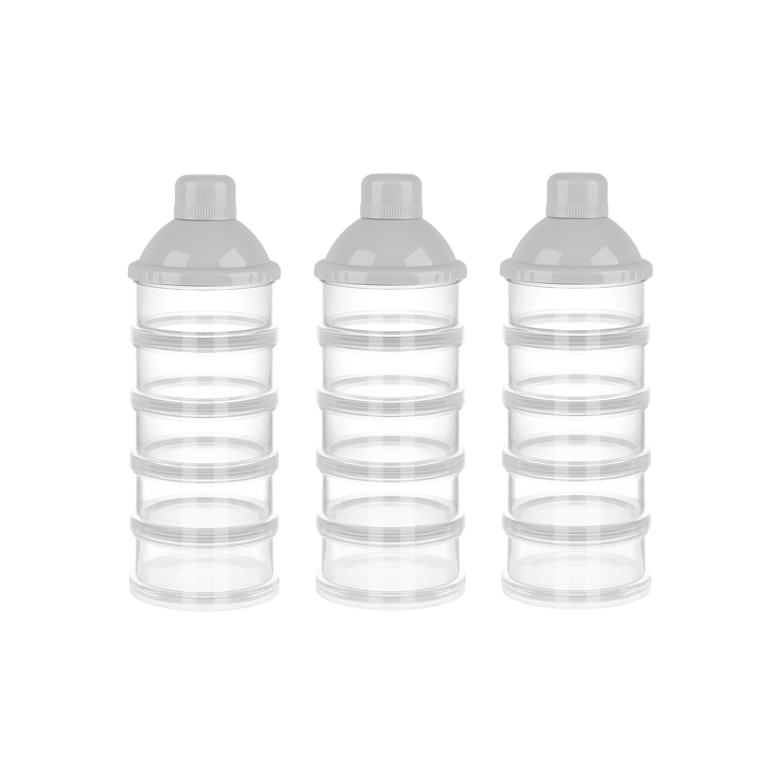 Accmor Formula Dispenser On The Go, 5 Compartments Stackable Formula Container for Travel, Baby Milk Powder Kids Snack Container, BPA Free