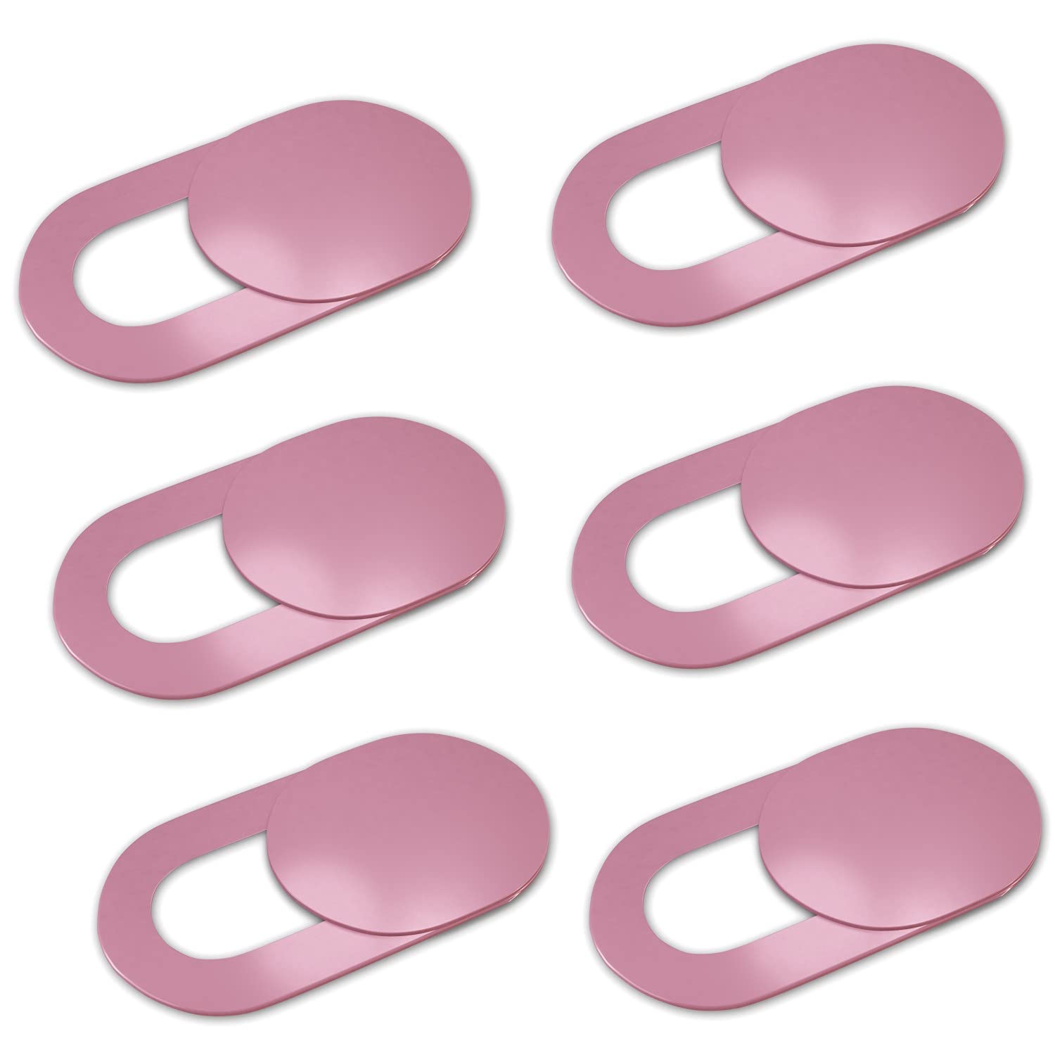 Cache Webcam KARBOME - Lot De 6 (Blanc, Noir, Rose) - Ultra Plat 0.6 Mm - Adhésif Coulissant - Protection Vie Privée PC/Tablette