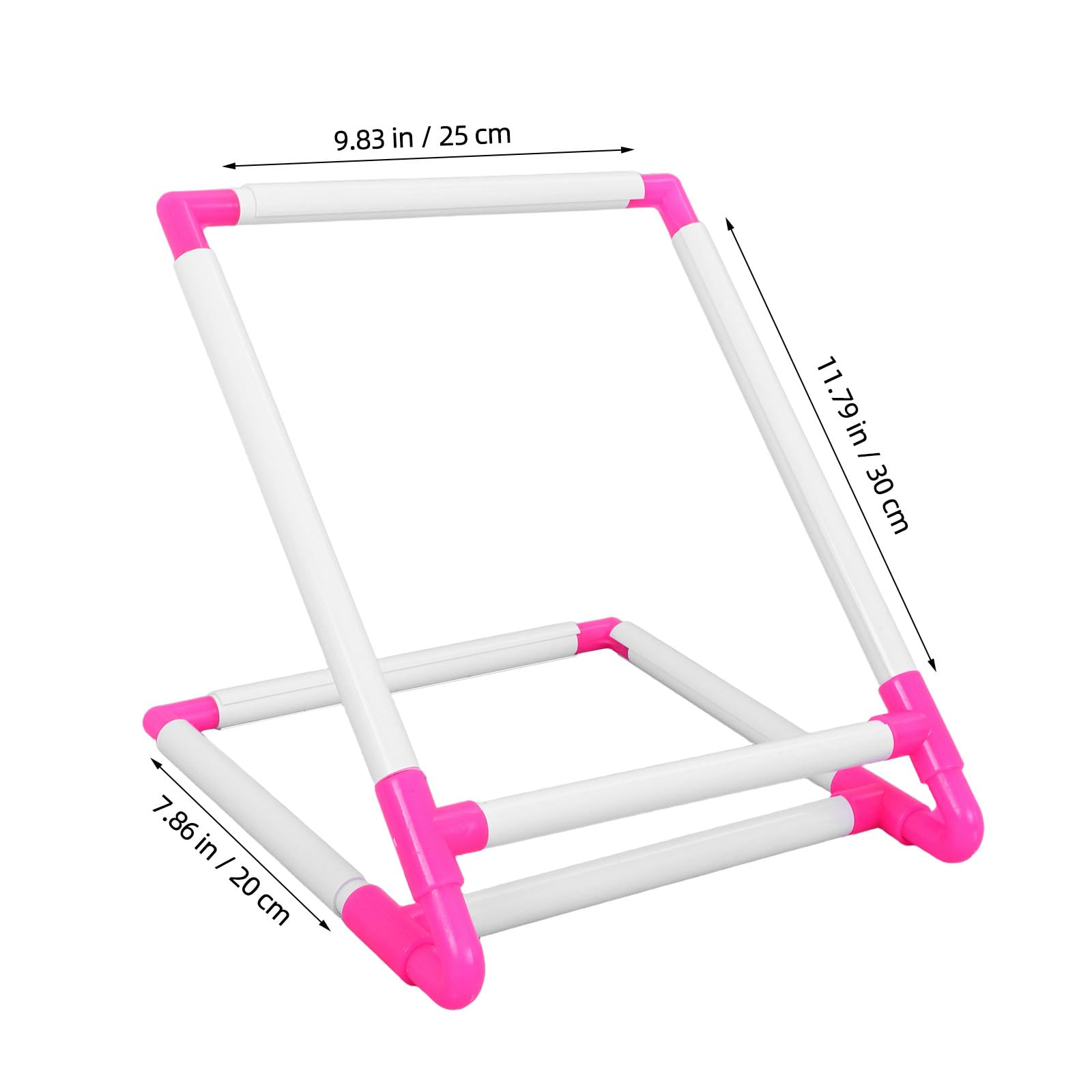 STOBAZA Cadre de Broderie en Pvc Blanc Stable et Facile à Détacher, Support à Point de Croix pour Broderie sur Table, Étagère Pratique pour Projet DIY
