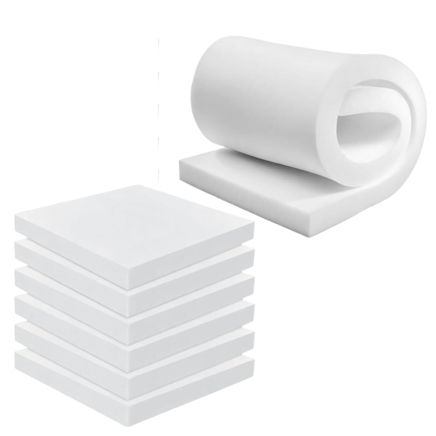 Hieftan High Density White Foam Sheet Cushion Foam Upholstery Seat Pads Sofa Chair Beds Indoor Outdoor Padding