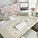 HAOCOO Cute Bow Floral Desk Mat for Keyboard and Mouse, Waterproof Desk Matt for Desktop, Non-Slip Large Mouse Pad, Keyboard Mat with Stitched Edge, Desk Pad Mat for Office