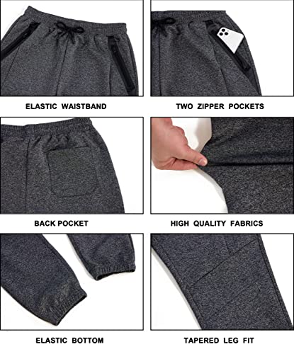 URBEX Men’s Sweatpants with Zipper Pockets, Elastic Bottom Joggers Pants for Gym Running Workout Training4