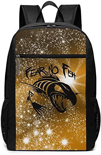 Fear No Fish Mochilas Escolar Bolso de Hombro Informal para portátil