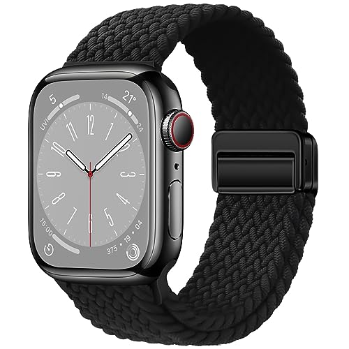 Image of Qimela Sport Loop Compatible with Apple Watch Band 38mm 40mm 41mm 42mm 44mm 45mm 46mm 49mm for Women Men,Magnetic Strap Stretchy Braided Wristband for iWatch Series 11 10 9 8 7 6 5 4 SE Ultra 3 2 1