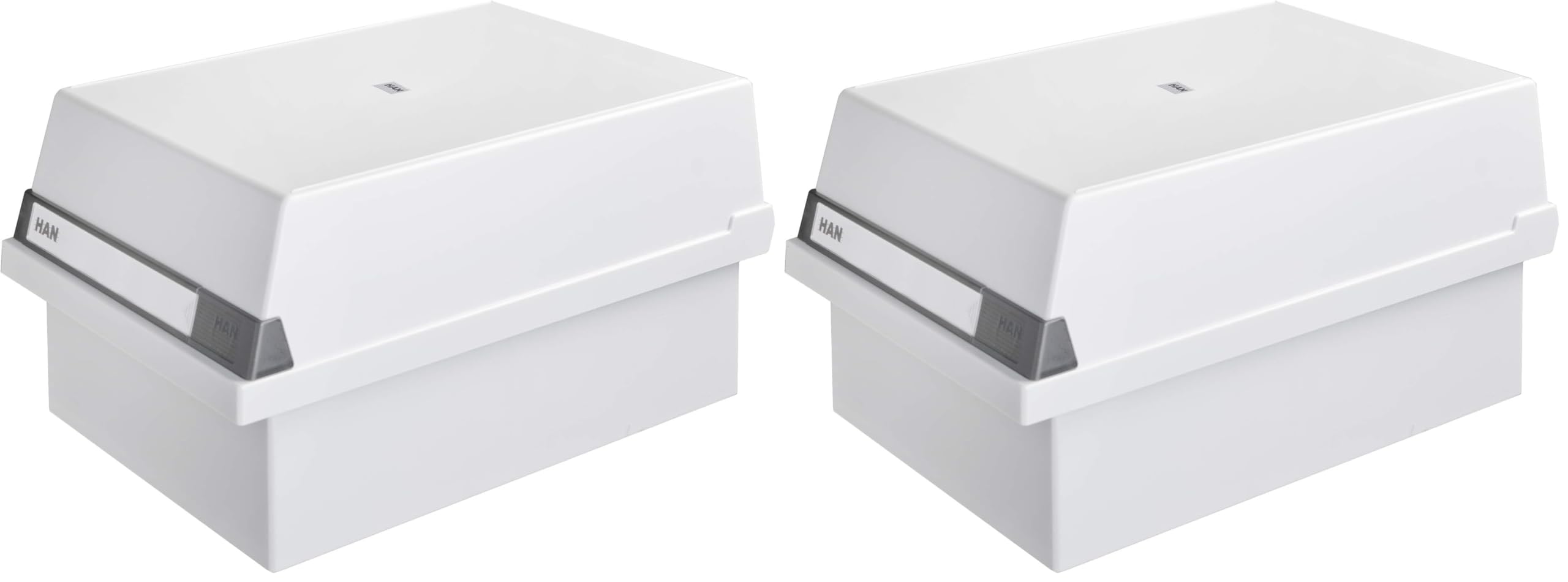 HAN Karteikasten DIN A5 quer - attraktives Design für bis zu 1300 Karten mit großem Beschriftungsfeld, 955-11 (Packung mit 2)