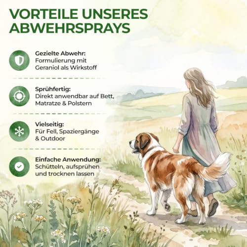 GREEN GUARDIA Zeckenspray für Hunde – Sofortschutz gegen Zecken, 500 ml