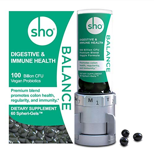 SHO BALANCE KIT: 5-in-1 Prebiotics and Probiotics - 100 Billion CFU Vegan Probiotic Supplement - Probiotics for Women and Probiotics for Men - Lactobacillus Casei - Shelf Stable 60 Small Pills