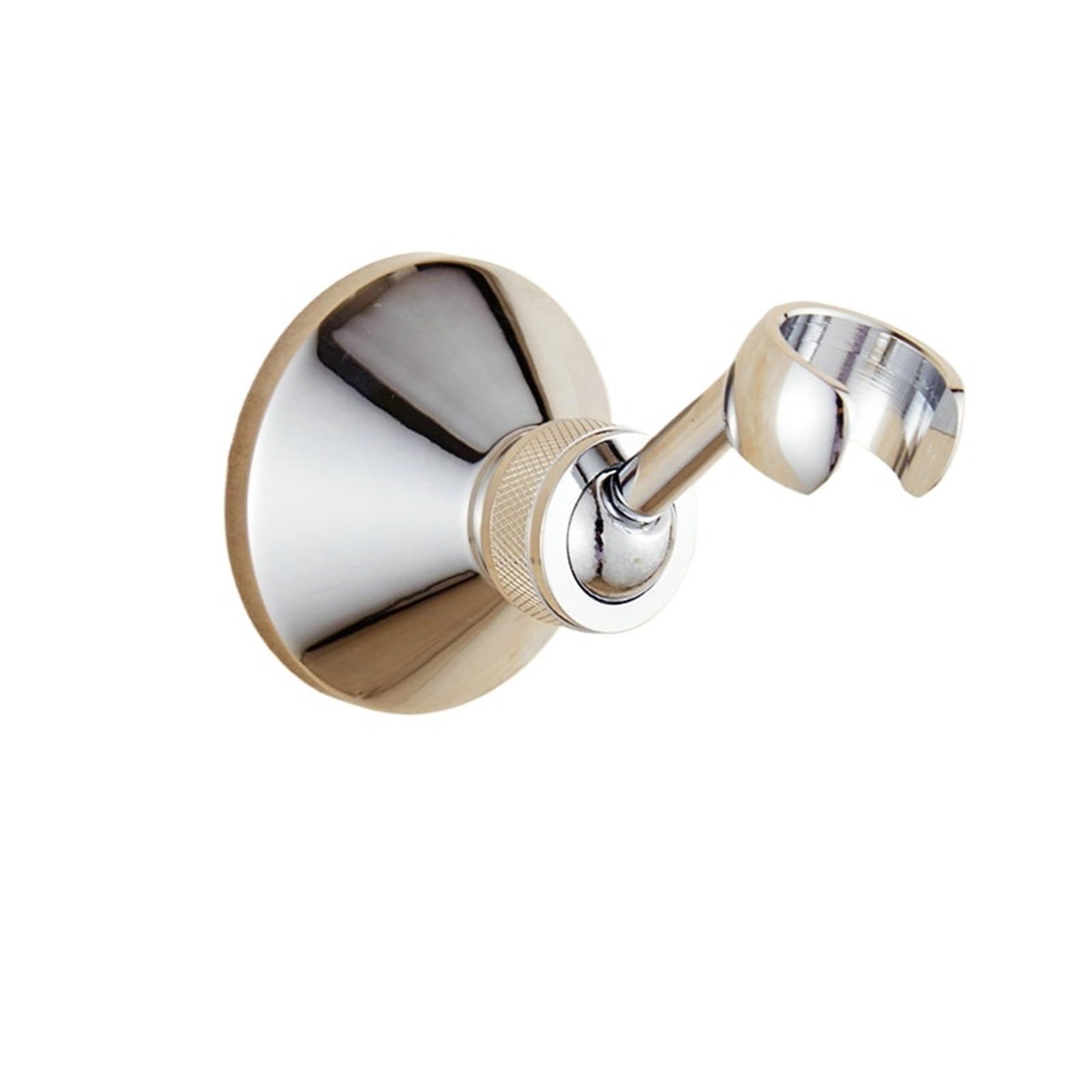 Duschkopfhalterung Messing Badezimmer Handbrausehalter Halterung Badezimmer Hardware Zubehör Wandmontage Duschhaken(Chrome Polished)