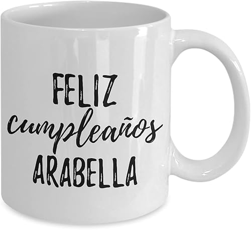 Miniatura 2 de Feliz Cumpleanos Arabella Mug Spanish Happy Birthday Personalized Name Gift Coffee Tea Cup 11 oz