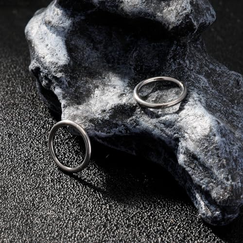 ONESING Titanium Nose Rings Hoops 2 Pcs 14G Hoop Nose Rings for women Hinged Nose Piercing Jewelry Hypoallergenic Cartilage Earrings Septum Rings Black 10mm by ONESING - Used condition - Image 7