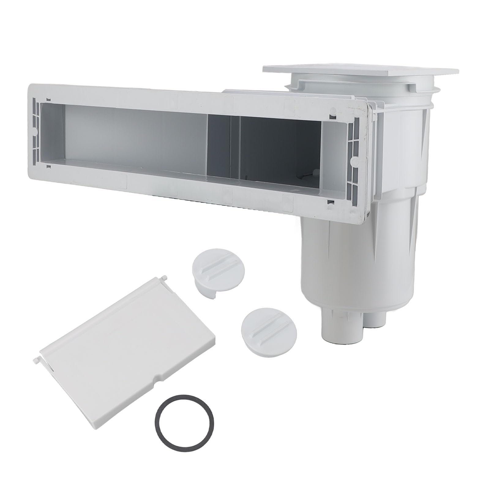 Kit de Skimmer pour Piscine Hors-Sol traversant Le Mur, Skimmer de en PVC à Large Ouverture, avec Une Ouverture de 50 cm, Nettoyeur à Skimmer Facile à Installer pour
