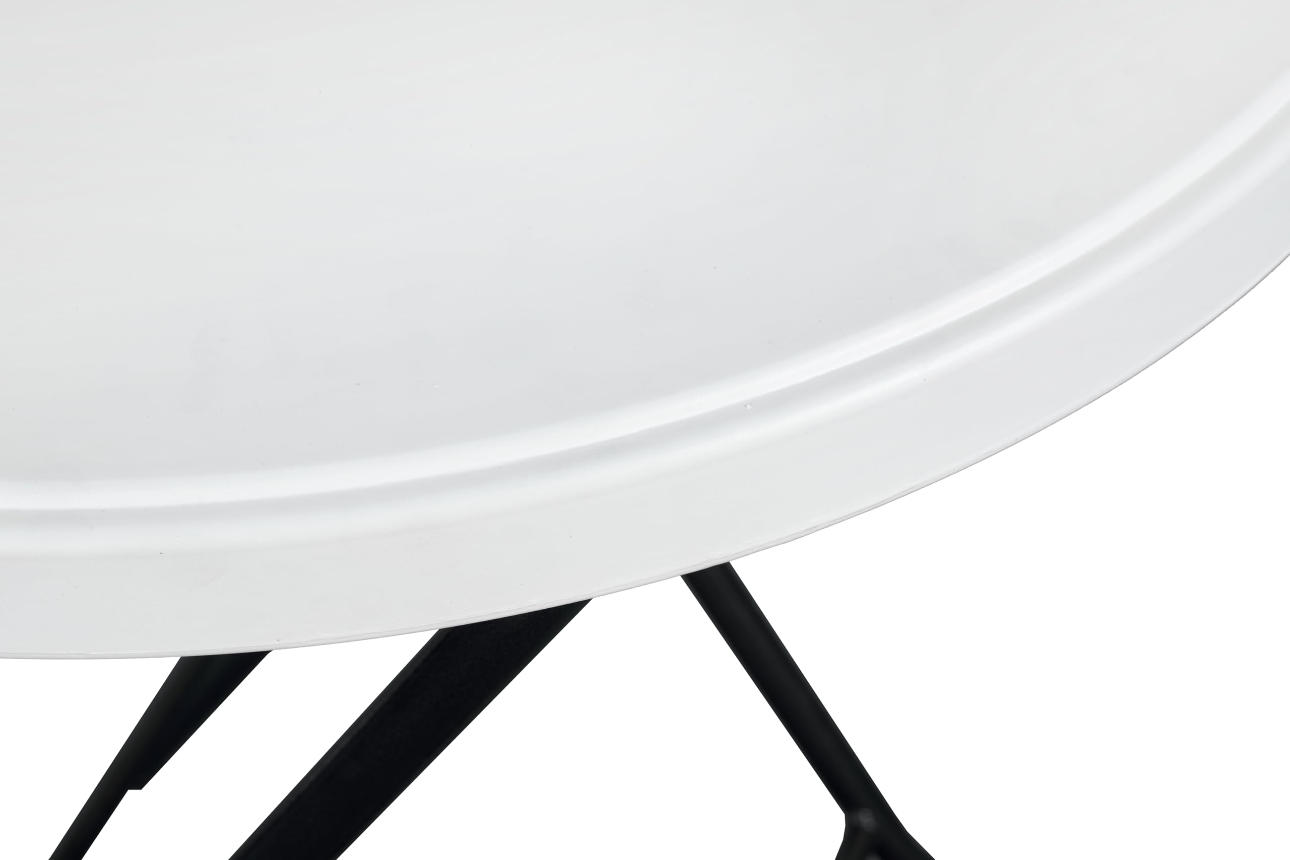 METRO Professional Tavolo da esterno pieghevole, acciaio/polietilene, resistente alle intemperie, bianco/nero (Ø 80 x 110 cm)