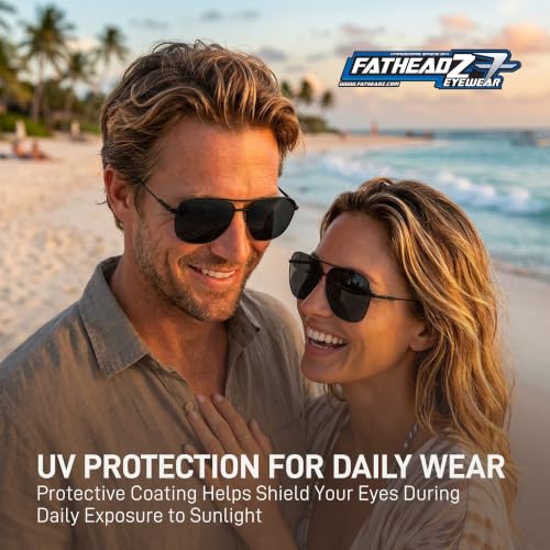 Image of FATHEADZ Oversized Polarized Sunglasses Men & Women - UV Protection RX Ready Wide Fit Eyewear for Outdoor Use - RX Ready