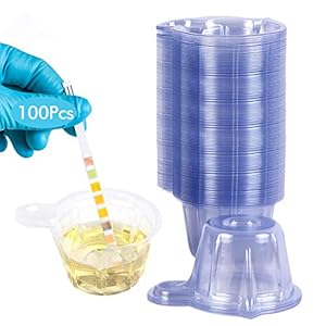 Wandefol 100 Pack Urine Cups, Plastic Wegwerp Urine Specimen Cups, Zwangerschap Ovulatie Testen Container Test Collectie Cup Pot 50ml