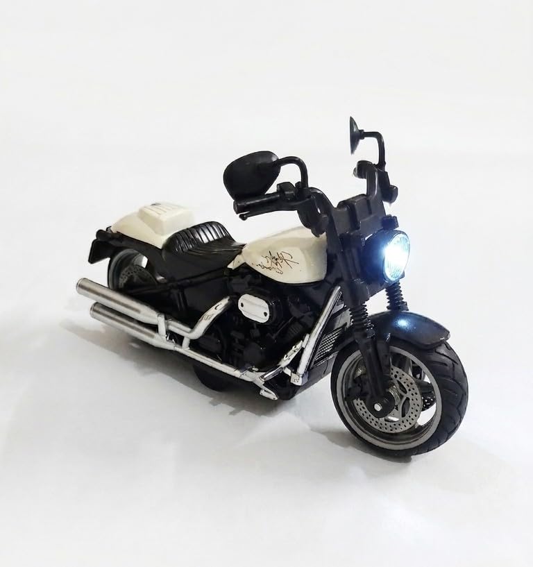 Image of Haarley-Davidson Die-Cast Metal Motorcycle Toy with Pullback Function, Light & Sound, Rotatable Handle. (Random Color Will Come)