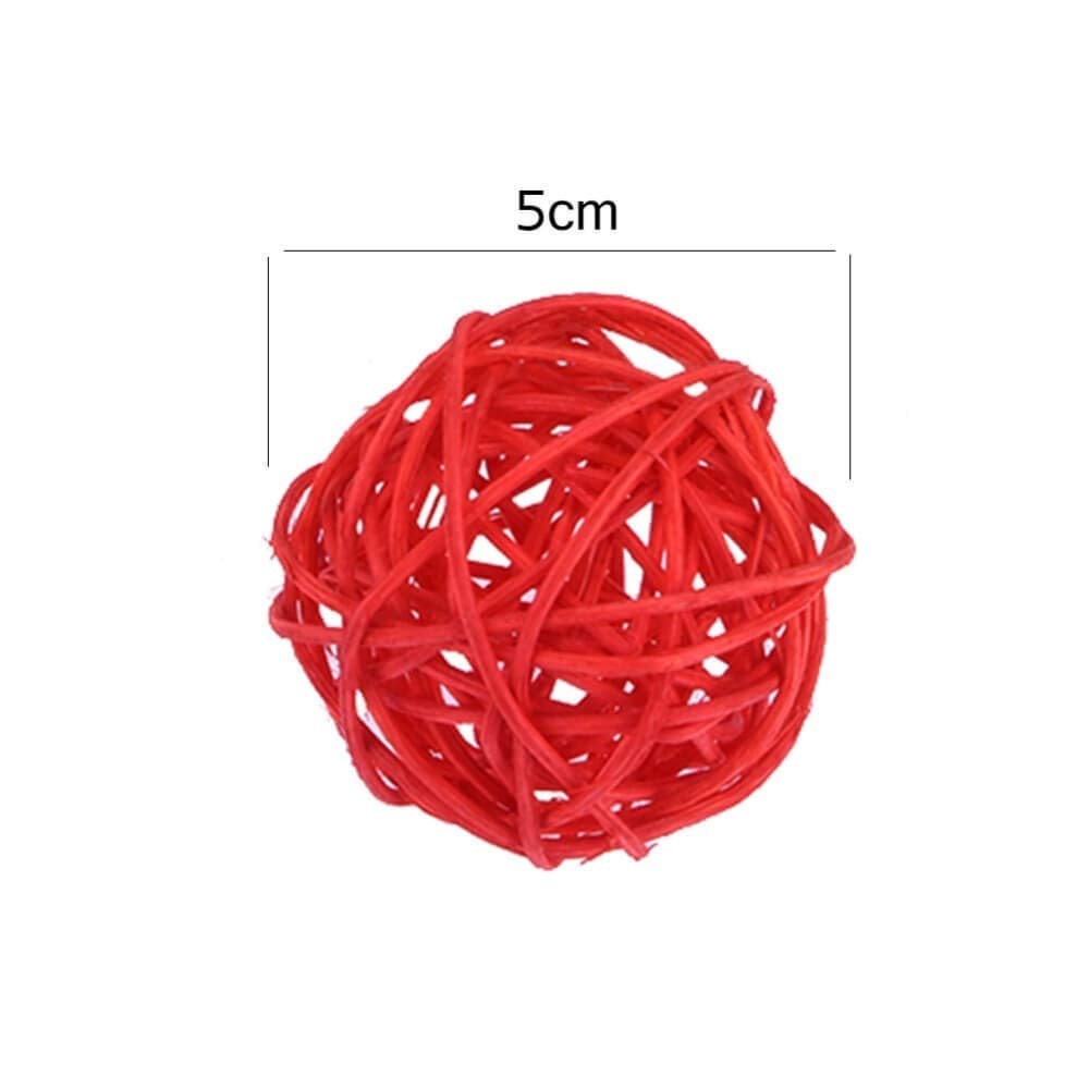 Colourful Munch Woven Vine Chew Balls - Foot Parrot Toy - Pack of 4 — view 2