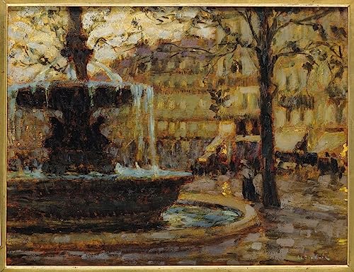 La fontaine Henri Le Sidaner poster sur toile 58x90cm pour décorer votre chambre