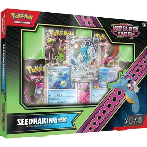 Pokémon-Sammelkartenspiel: Spezial-Illustrations-Kollektion Karmesin & Purpur – Nebel der Sagen: Seedraking-ex (1 holografische Vollbild-Promokarte, 2 holografische Karten & 5 Boosterpacks)