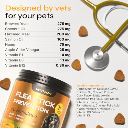 Flea and Tick Prevention for Dogs - Dog Flea Treatment Chews - Immune Support Flea and Tick Chewables for Dogs - Dog Flea & Tick Control Supplement - All Breeds & Ages - Vet Formulated - Soft Treats - Thumbnail 4