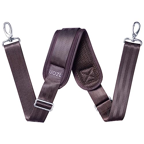 Image of 59 Inch Shoulder Straps, Soft with Ultra-Thick Fixed Shoulder Pad, Two Way Independently Adjustable Buckle Replacement Straps for Laptop Bag Messenger Bag Tool Bag Luggage,Brown
