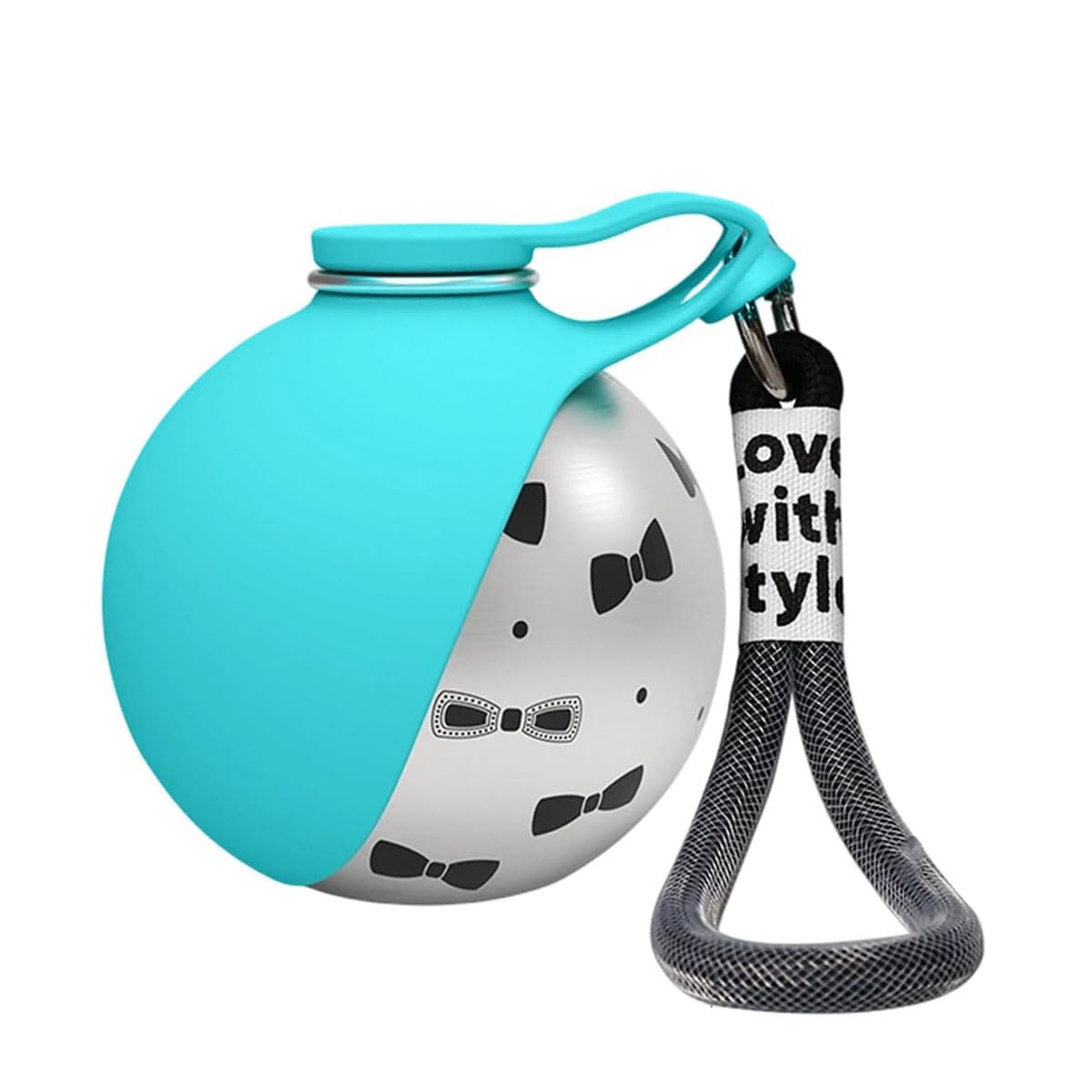 Stainless Steel Dog Water Bottle for Walking 285ml, 2-in-1 Portable Dog Water Bottle with Foldable Silicone Bowl, Feeding & Watering Supplies for Dogs, Dog Bottle for Walks and Travel (Blue-B)