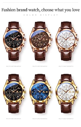 Image of OLEVS Mens Watches Stylish Chronograph Waterproof Luminous Silicon Strap Multifunction Watches for Men Business Men Wrist Watch
