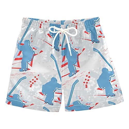 Hockey Boys Swim Trunks Toddler Boy Swim Board Shorts Swimwear Kids Beach Swimsuit Bathing Suits