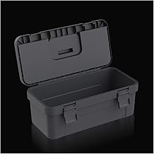 KIZQYN Caixa de ferramentas portátil de plástico, caixa de ferramentas portátil com bandeja e alça para armazenamento de pintura de artesanato, armazenamento de reparo doméstico, organizador de ferramentas de 43 cm