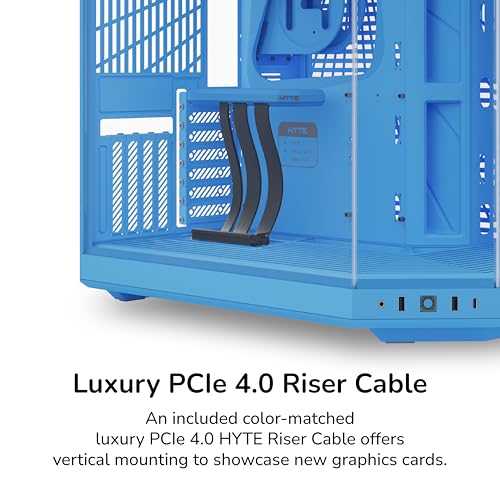 Image of HYTE Y70 Modern Aesthetic Gaming PC Case -Panoramic Glass | High-Airflow Design | Cable Management | Dual Chamber ATX Mid-Tower Chassis | 10 Fan Capacity | Luxury PCIe 4.0 Riser Cable-Blueberry (Blue)