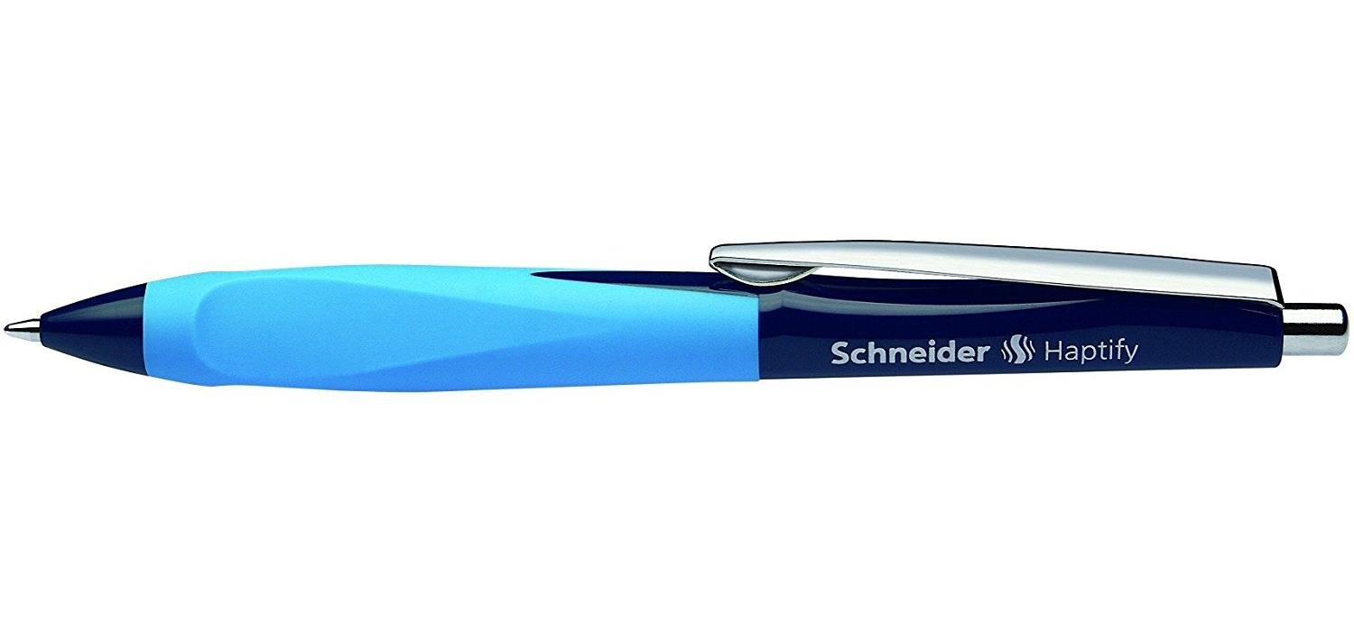 Schneider Haptify - Penna a sfera (colore inchiostro: blu, tratto medio, confezione da 10 pezzi, colore: Bianco/Menta