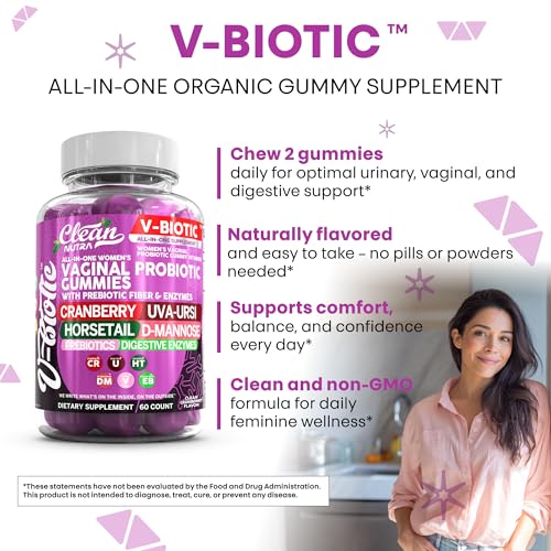 Image of Clean Nutra Vbiotic Gummies, Cranberry, Horsetail, D-Mannose, UVA-Ursi, Probiotic Blend, Enzyme Blend, 60 Count (2)