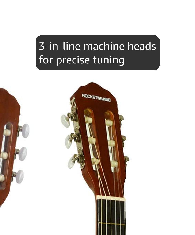 3rd Avenue XF Full Size 4/4 Classical Spanish Starter Beginner Pack Acoustic Guitar with Nylon Strings, Gig Bag, Capo and Picks – Natural