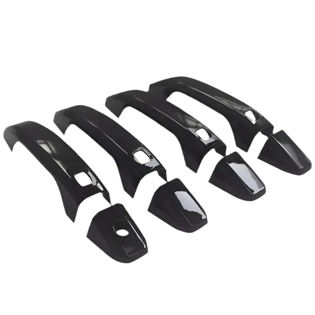 NPAptaMGa Exterior Door Handle Covers Trims Compatible with Sierra Silverado 3500HD 2500HD 1500 Suburban Tahoe 2021 Black ABS