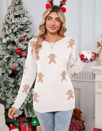 Image of Women's Pullover Sweaters Cute Multi-Hearts Knitted Casual Sweater