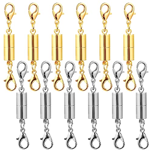 WLLHYF 12pcs Gold Color and Silver Color Magnetic Lobster Clasp for Jewelry Locking Clasps and Closures Bracelet Lobster Clasp DIY Necklace Bracelet Crafts Supplies - Image 2