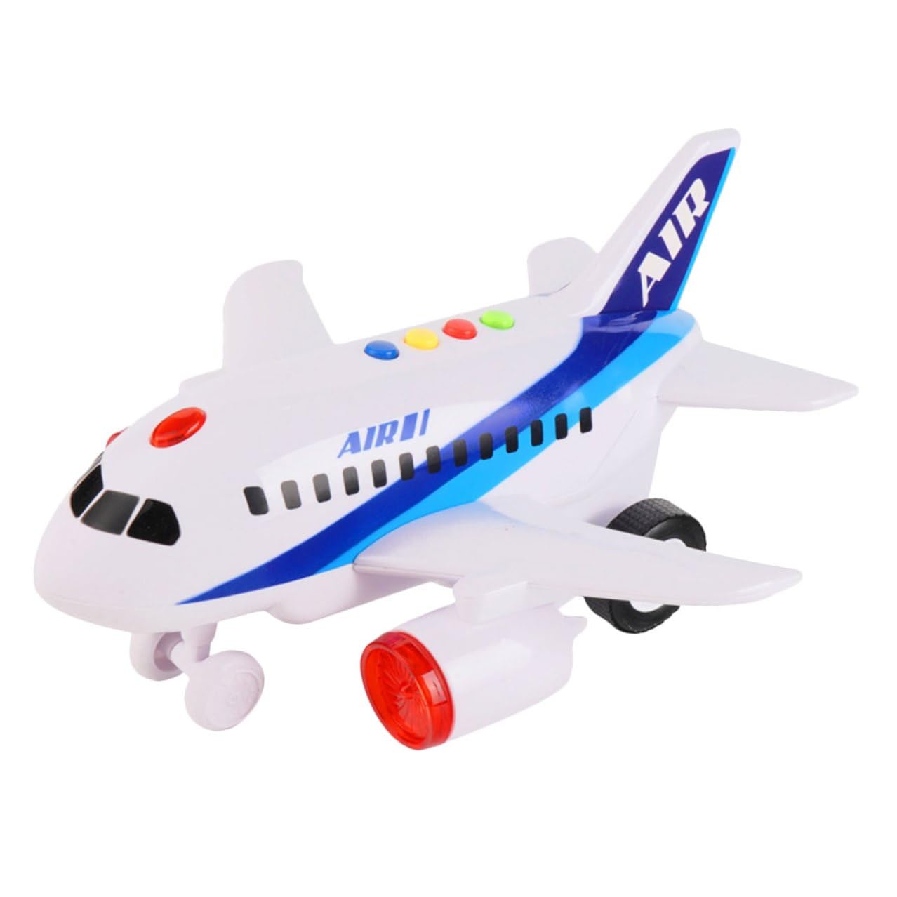 Gatuida Avión de Juguete Educativo para Pequeños, Modelo Inercial sin Batería, Material Plástico Seguro, Avión Giratorio para Aprendizaje y Desarrollo Temprano, Juguete Luminoso para