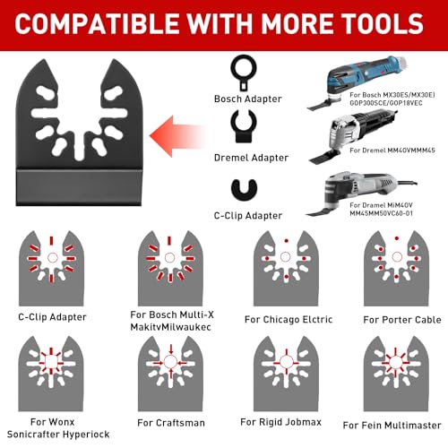 Image of Oscillating Saw Multitool Blades for Wood Fits Dewalt, Ryobi,42Pcs