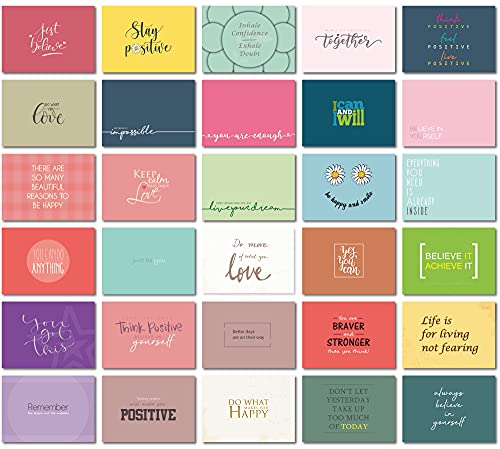 Positive Affirmation Cards Pantone Motivational Postcards pack of 30 Mindfulness gifts for students from teachers women men and teens Stylish positivity gifts for mental health well done cards