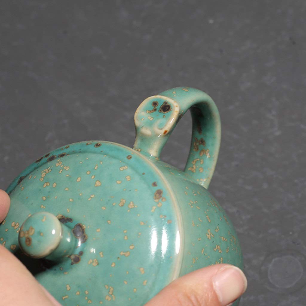 Kaffee-Becher Keramikbecher Cyan Smooth Mellow Glaze Kapazität Becher mit Deckel Tasse Große Kapazität Exquisite Tragbare Kaffeetasse 200ml (Color : Green)