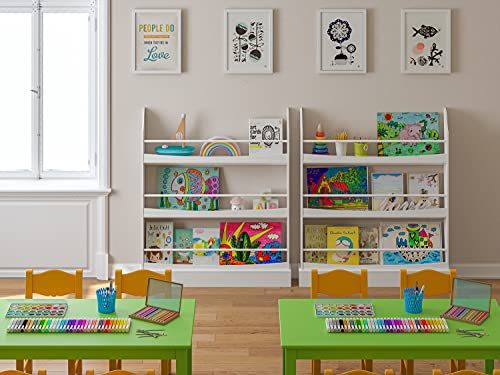 Image of UTEX Kids Bookshelf, 3 Tiers Book Shelf and Storage for Kids Rooms, Kids Bookcase Rack Wall for Bedroom,Study Living Room,White
