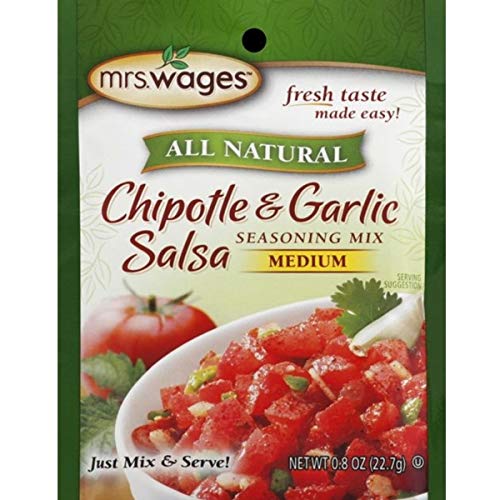Mrs Wages Mix Salsa instantánea Chipotle y ajo, 0.8 onzas