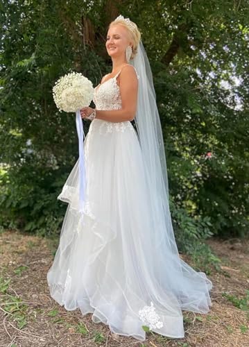 Yuxin Ball Gown Lace Wedding Dresses for Bride 2025 Off Shoulder A Line Princess Bridal Dress with Sleeve Train YX0264