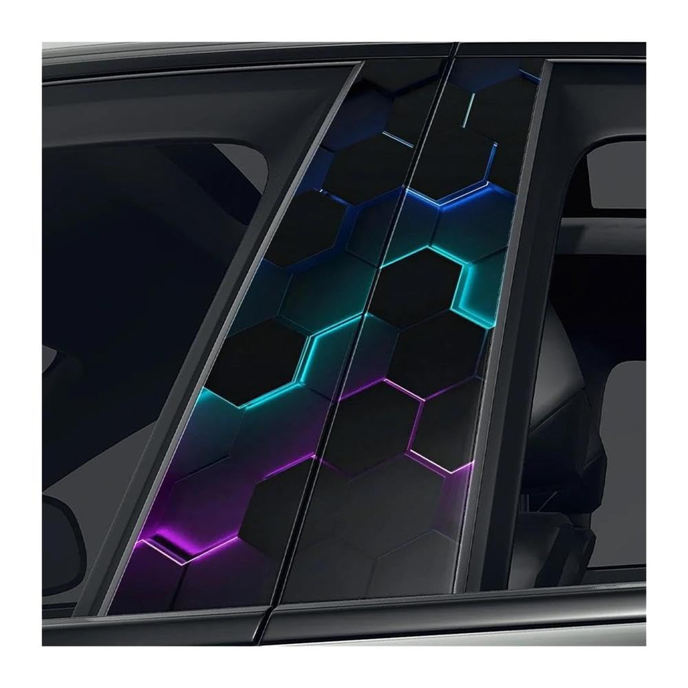 Autocollants montant central de voiture étanches avec motif personnalisé - Lot de 2 films