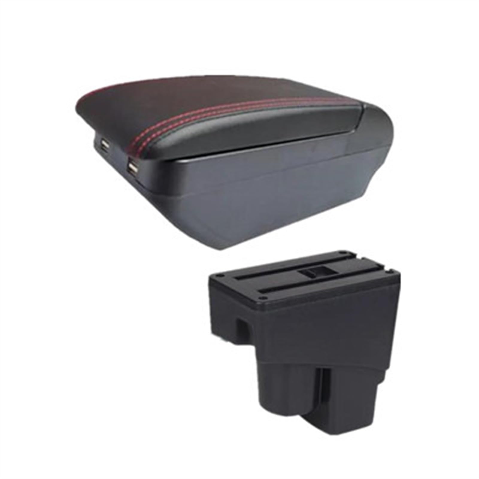 NOHEEU Car Armrest Box 2002-2007 Storage Modification Accessories For Fit For Jazz 1(H red line)