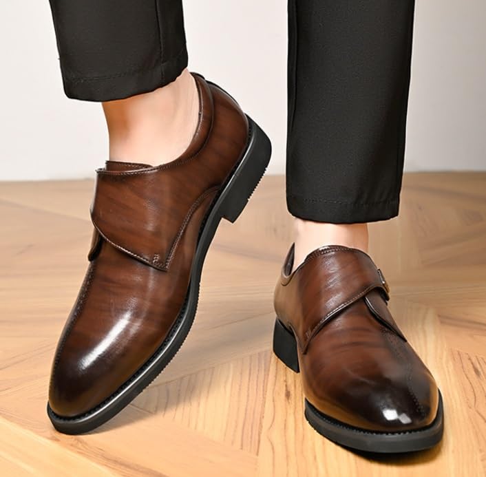 Men's Vintage Leather Slip-On Platform Oxfords Shoes Business Wedding Office Formal Dress Style4