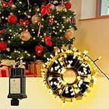 SALCAR 48m 300er LED Lichterkette, 31V Weihnachtsbeleuchtung mit 8 Modi, Timer und Memory, Wasserdicht Lichterkette Weihnachtsbaum für Außen Innen Garten Rasen Balkon Party Weihnachtsdeko, Warmweiß