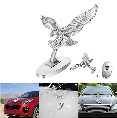 Emblema 3D DragonPad para carro com logotipo frontal e capô para carro prateado e branco