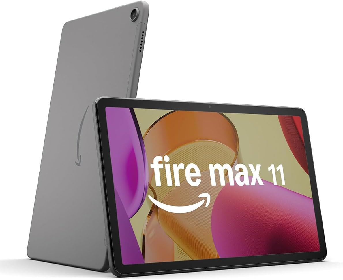 Amazon Fire Max 11 tablet, vivid 11” display, all-in-one for streaming, reading, and gaming, 14-hour battery life, optional stylus and keyboard, 128 GB, Gray, without lockscreen ads