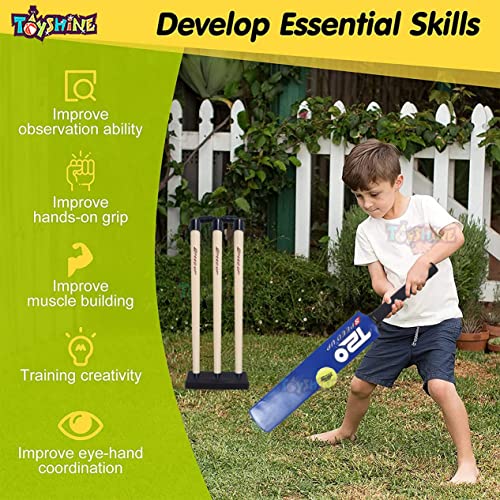 Image of Toyshine Speed Up T-20 Combo Box Cricket Kit for Kids (Bat Size: 4, 5-10 yrs) Outdoor Sports Toy Gift for Boys Girls Picnic Fun - Blue- SSTP