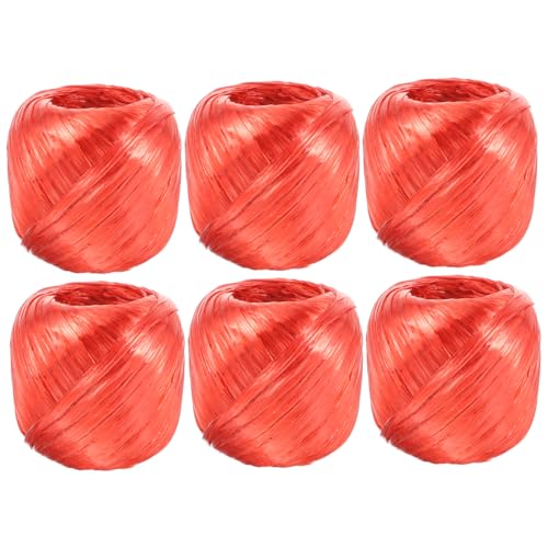 ULTECHNOVO 6 Rolls Plastic Binding Rope Bundle Strap for Packing Gardening Crafting and Cargo Lashing for Luggage and Vehicle Use Easy to Cut and